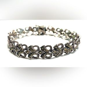 Sterling silver & marcasite vintage bracelet